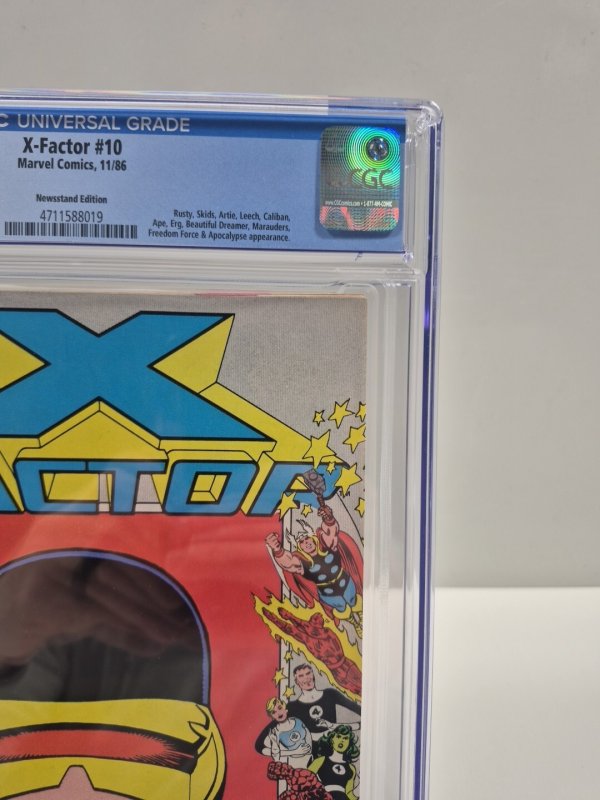 X-FACTOR #10 Newsstand (1986) CGC 8.5 ⭐️25th Anniversary Border⭐️