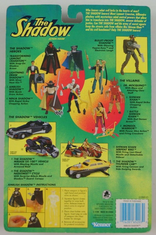 the Shadow Action Figure - Ambush Shadow w/ Quick Draw Action - NEW on card