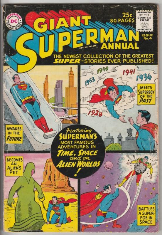 Superman, Giant Annual #4 (Jan-61) VG/FN Mid-Grade Superman, Jimmy Olsen,Lois...