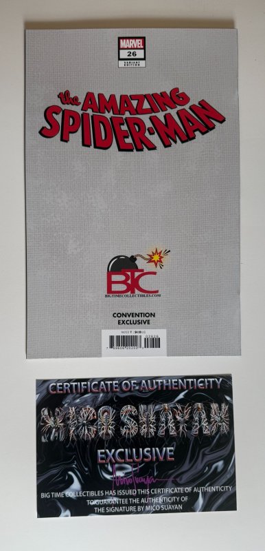 Amazing Spider-Man #26 Suayan Virgin Variant Signed by Suayan w COA!