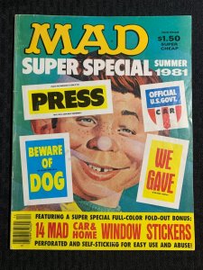 1981 MAD SUPER SPECIAL Magazine #35 VG 4.0 ith Window Stickers Insert