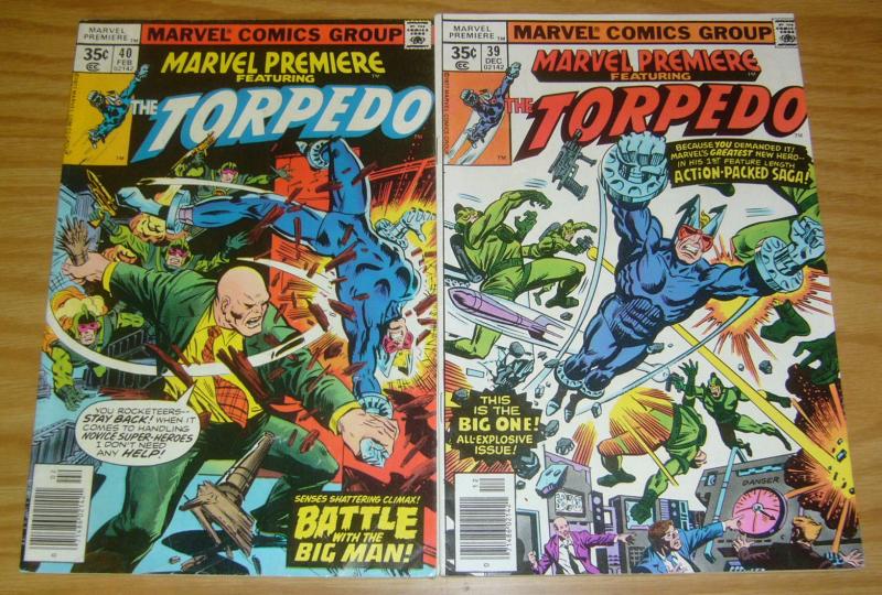 Marvel Premiere #39-40 FN complete story TORPEDO marv wolfman comics 1977 set