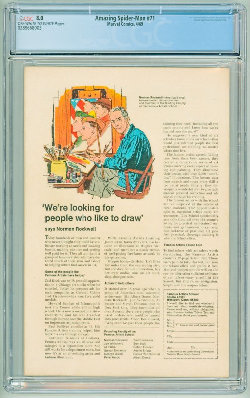 The Amazing Spider-Man #71 (1969) CGC 8.0!