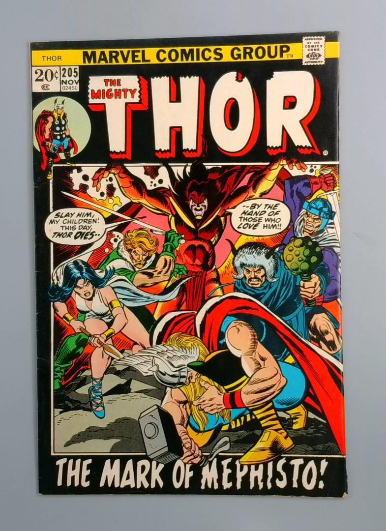 Thor #205, FN The Mark of Mephisto!, Marvel Comics Group, 1972 JR1
