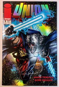 Union #1 (9.0, 1993) Signed by Mark Texeira
