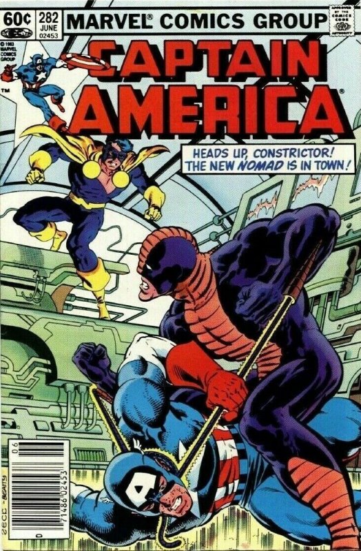 Captain America (1st Series) #282 (Newsstand) FN; Marvel | 1st Nomad - we combin 