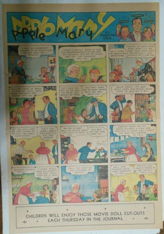 Apple Mary Sunday Page by Martha Orr from 6/23/1935 Size Full Page 15 x 22 inch