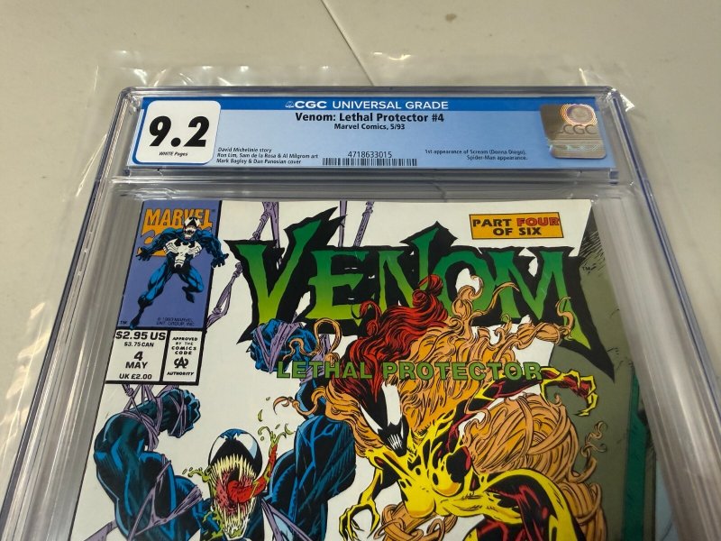 Venom Lethal Protector # 4 CGC Graded 9.2 Marvel Comic Book Spider-Man JH30