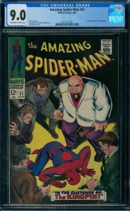 Amazing Spider-Man 51 CGC 9.0  1st Kingpin Cover  ow/w pages!