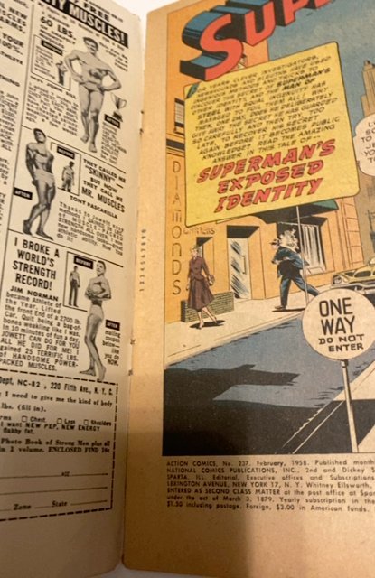 Action Comics #237 (1958) superman identity revealed FN