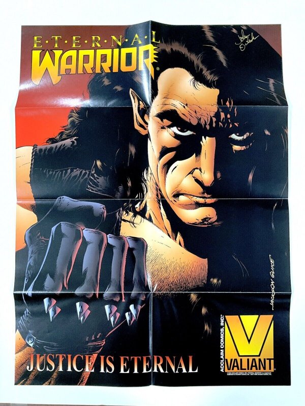 ETERNAL WARRIOR POSTER SIGNED NY JOHN OSTRANDER