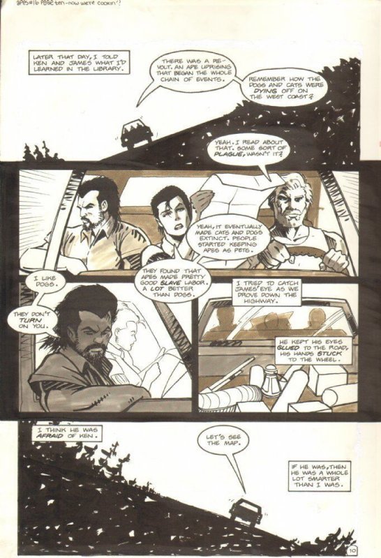 Planet of the Apes #16 p 10 - Malibu Comics - 1991 art by M.C. Wyman