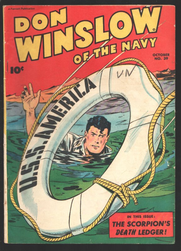DON WINSLOW OF THE NAVY #39 1946-vs The Scorpion-Full page ad for Captain Mar...