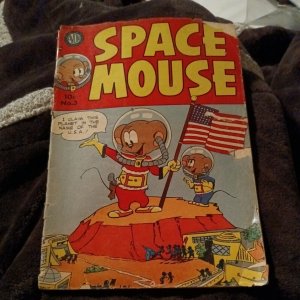 Space Mouse #3 1953- Avon-Sci-fi funny animal-American Flag cover-rockets-aliens