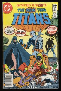 New Teen Titans #2 VF+ 8.5 Newsstand Variant 1st Appearance Deathstroke!