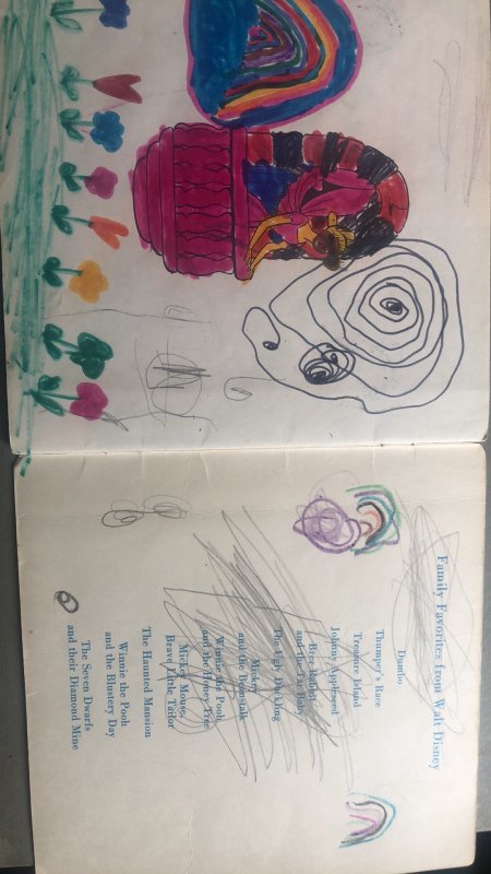 Walt Disney’s Mickey and the beanstalk, 1970, crayon scribble