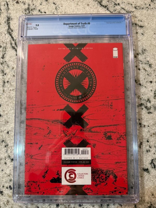 Department Of Truth # 9 CGC Graded 9.8 Image Comic Book Coll. Choice Variant JH9