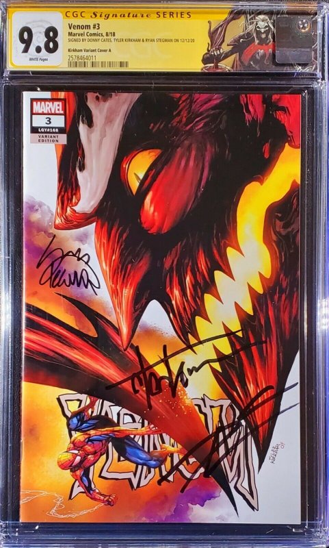  Venom #3 CGC 9.8 SS 3x signed Cates Stegman Kirkham ️ KNULL custom label