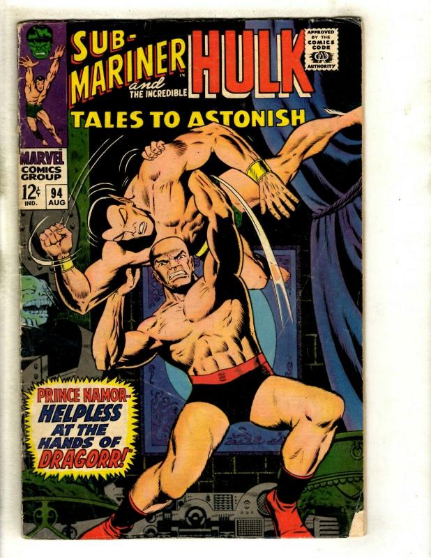 Tales To Astonish # 94 VG Marvel Comic Book Hulk Sub-Mariner Avengers Thor GK3