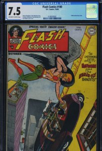 FLASH COMICS #100 - CGC-7.5, OW-W - Scarce! - Kubert - Golden Age