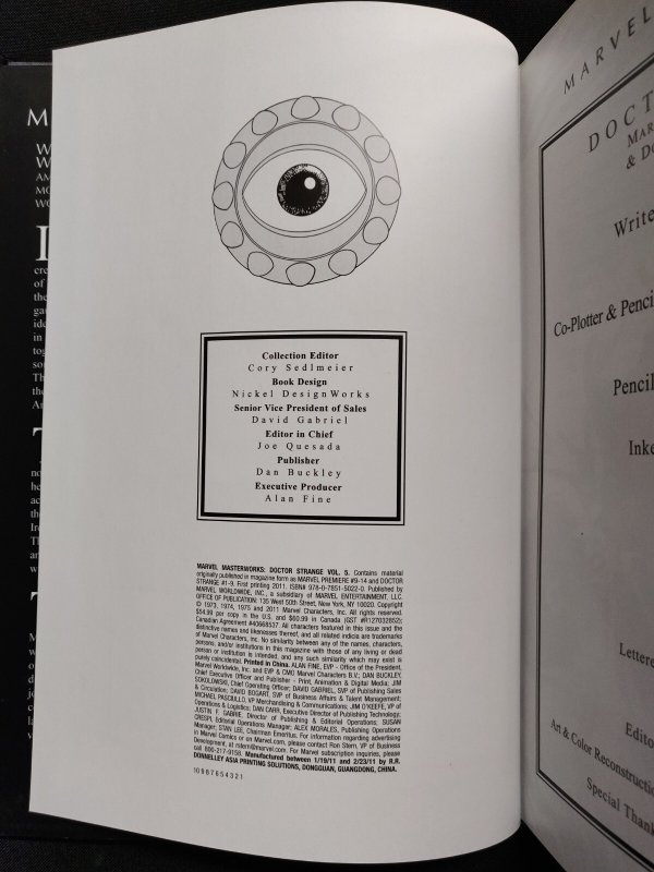 2011 Marvel Masterworks: Doctor Strange Vol. 5 - 1st Printing HC (9/9.2)