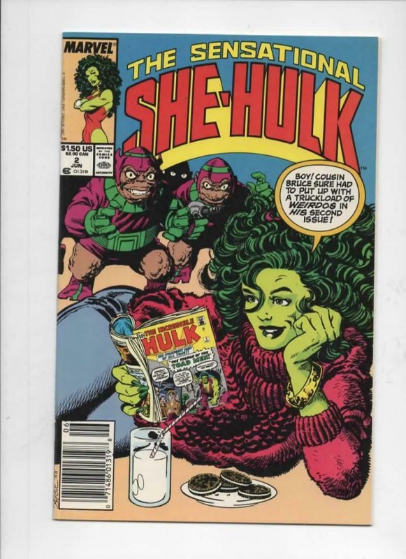 SHE-HULK #2 NM-,  John Byrne, 1989, more Marvel and She-Hulk in store