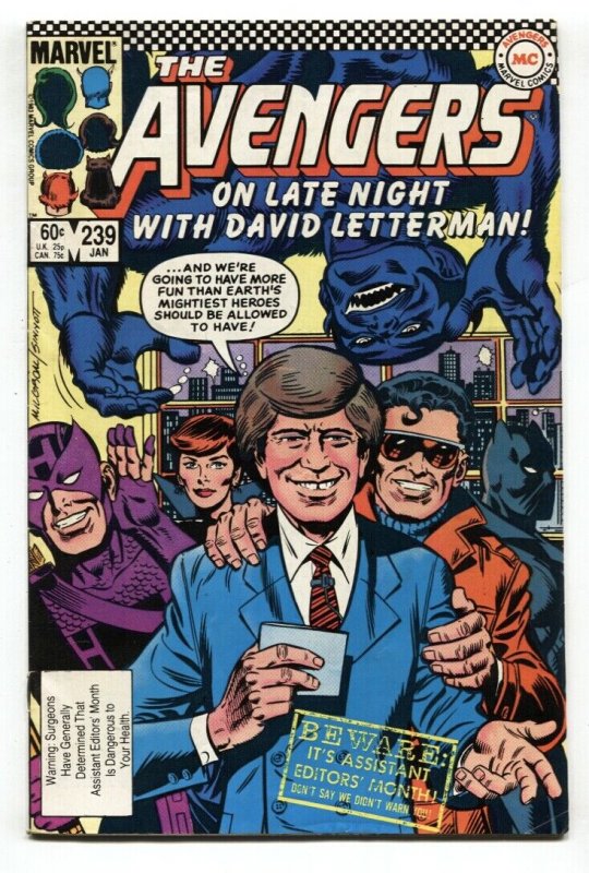 AVENGERS #239-Marvel Comic Book DAVID LETTERMAN-VF