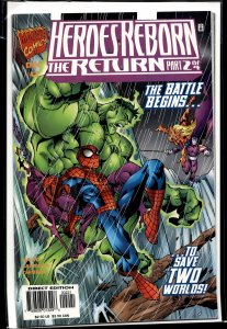 Heroes Reborn: The Return #2 Hulk and Spider-Man Cover (1997) Hulk