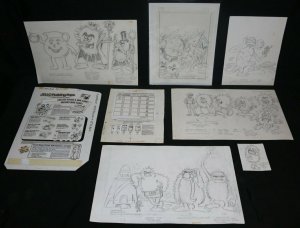 Kool-Aid Man #3 Cover Prelim and Character Design Art 8pc LOT by Dan DeCarlo