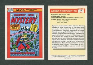 1990 Marvel Comics Card  #128 (Journey Into Mystery #83 Cover) / MINT