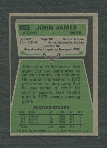 1975 Topps Football /  John James #326 /  NM+