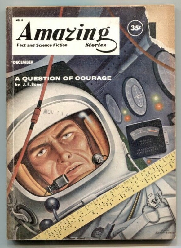 Amazing Stories December 1960- Schomburg cover- JF Bone G