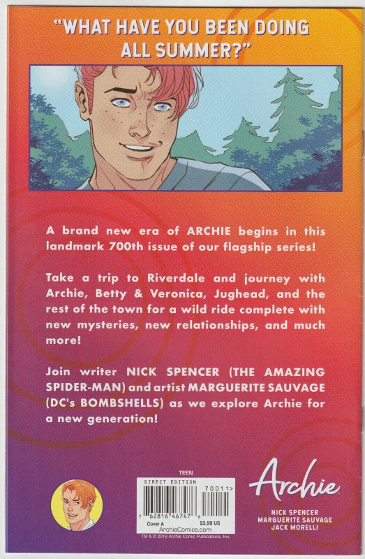 Archie Comics #700 (Jan 2019, Archie), FN condition (6.0)