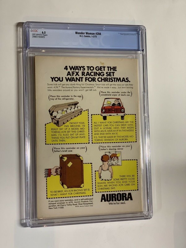 Wonder Woman 204 cgc 6.5 ow pages Dc Comics 1973