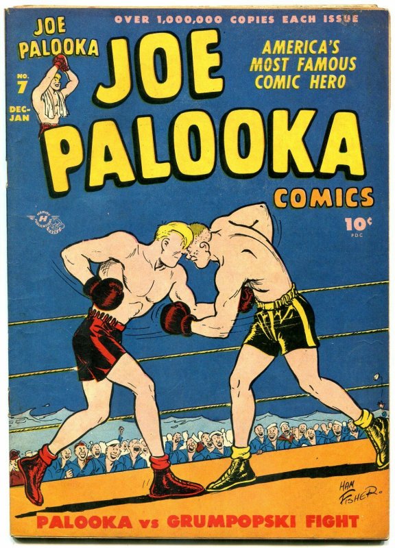 JOE PALOOKA #7 1946-HARVEY COMIC-1ST FLYING FOOL-BOXING FN