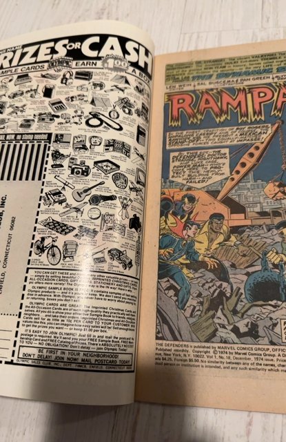 Defenders #18 origins  and 1st wrecking crew VF