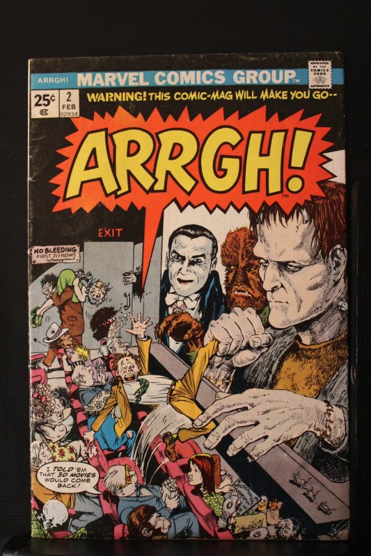 Arrgh! #2 (1975) High-Grade VF Wolfman, Dracula, Frankenstein Parody key wow!