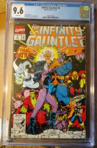 INFINITY GAUNTLET #6, CGC = 9.6, NM+, Thanos, Avengers, 1991, more in store