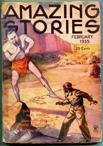 Amazing Stories Pulp February 1935- Harl Vincent- David H Keller