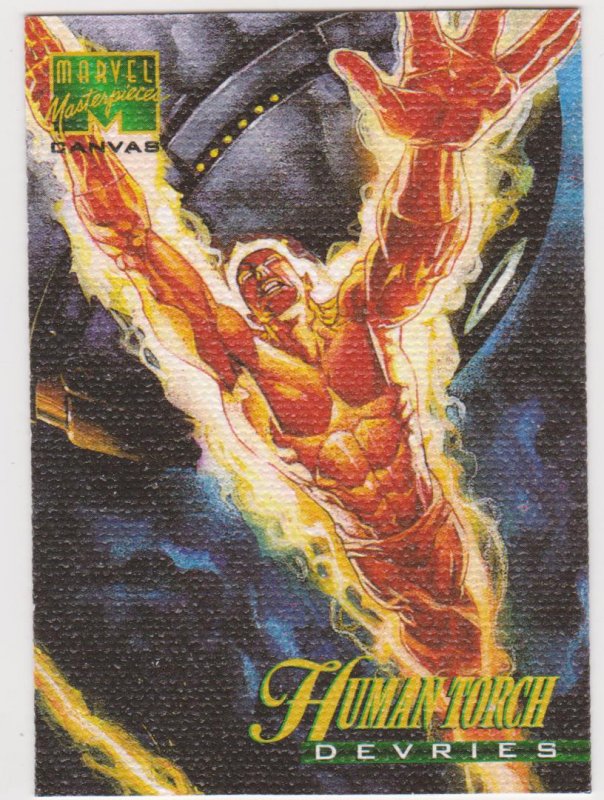 1995 Marvel Masterpieces Canvas #9 Human Torch