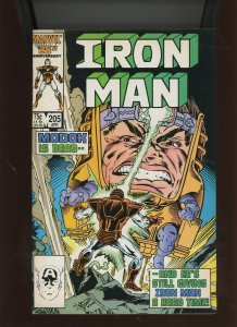 (1986) Iron Man #205: COPPER AGE! MODOK! THE RESURRECTION GAMBIT (8.0/8.5)