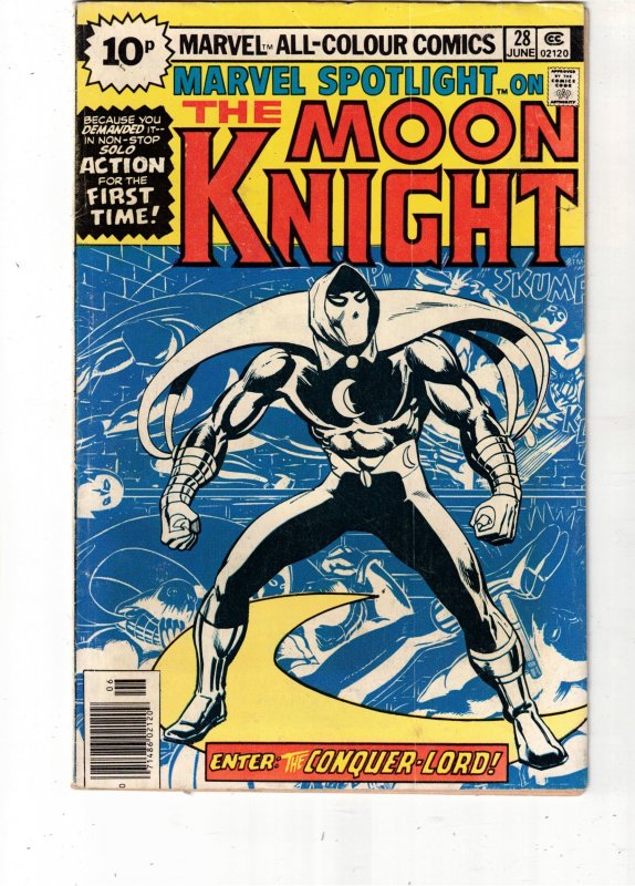 Marvel Spotlight #28 (1976) VF/NM Boca CERT 1st Moon Knight Rare Pence Brittish!