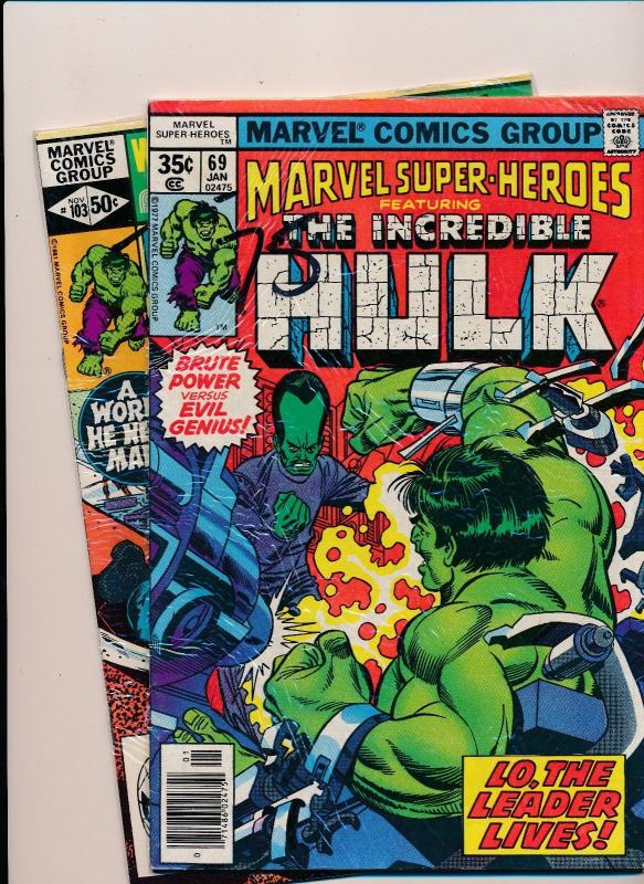 MARVEL Super Heroes ft. -LOT of 2- THE INCREDIBLE HULK #69/103 VG (SRU584)