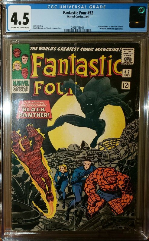 Fantastic Four #52 (Marvel 1966) 1st Appearance of Black Panther CGC 4.5 VG+