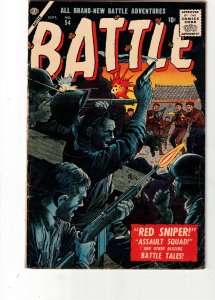 Battle #54 (1957) FN+ Mid-High-Grade Black Cover Red Chinese Sniper! Oregon CERT