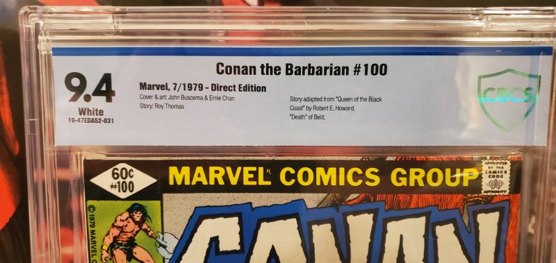 Conan the Barbarian #100 CBCS 9.4 NM (Bronze Age) Death of Belit