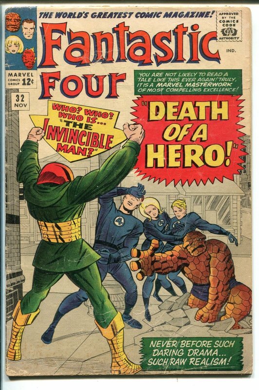 FANTASTIC FOUR #32 1964-MARVEL-JACK KIRBY-DEATH OF A HERO-good+ 