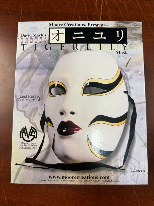 TIGERLILY Kabuki Mask Moore Creations David Mack New In Box 2001 Clayburn TB1