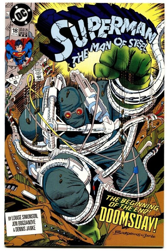 SUPERMAN THE MAN OF STEEL #18-FIRST DOOMSDAY-DC-HTF-3rd PRINTING.