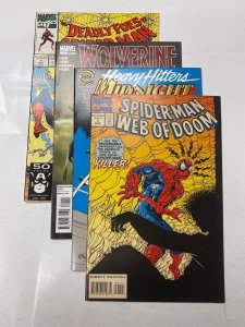 4 MARVEL comic books Deadly #1 Wolverine #1 Midnight Men #1 Web Doom #1 42 KM18